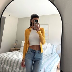 Yellow Abercrombie Cardigan